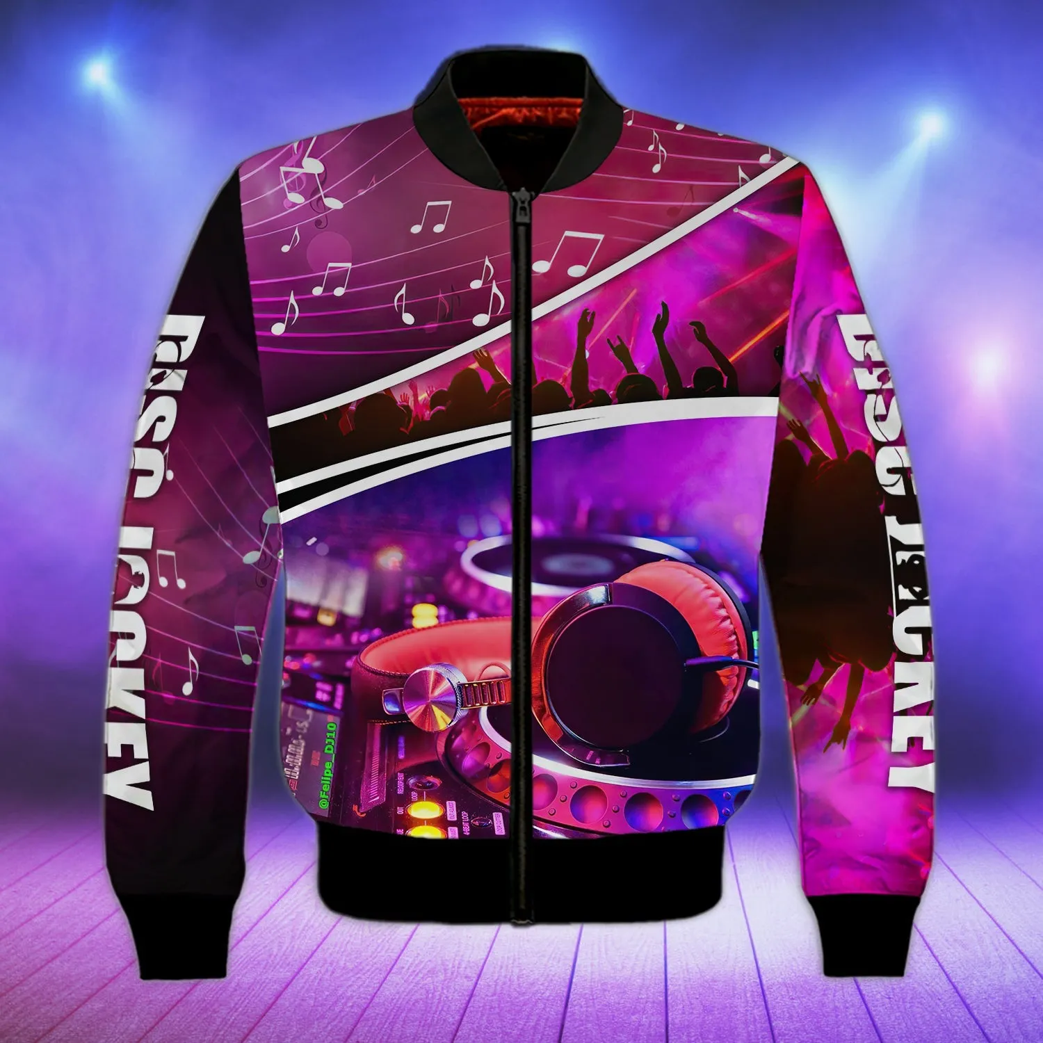 3D All Over Print DJ Note Pink Sweatshirt Hoodie Bomber, Christmas Shirt for DJ Lovers