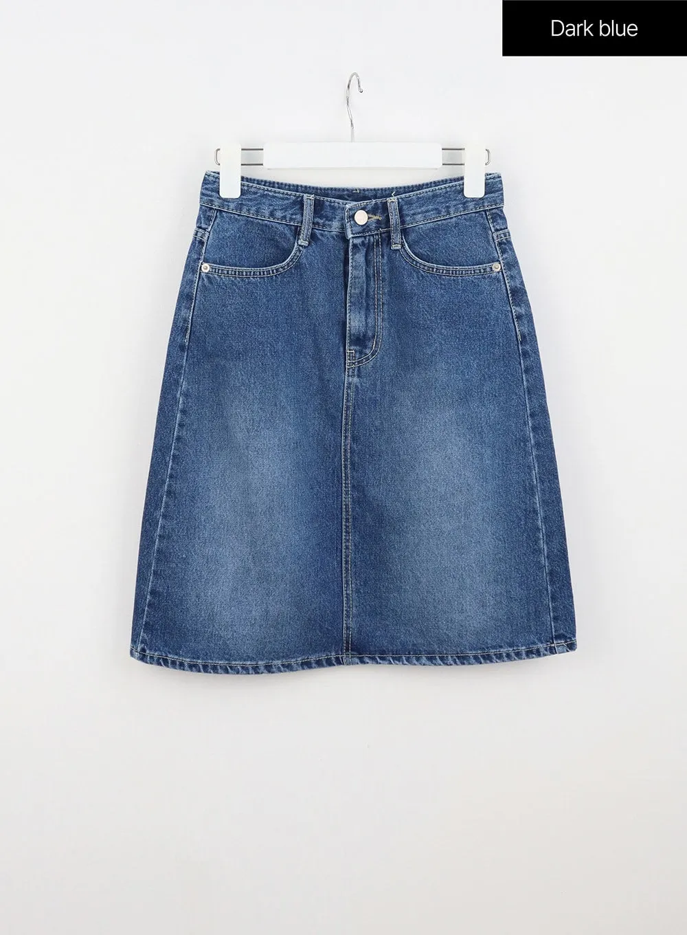 A-Line Denim Midi Skirt OU328