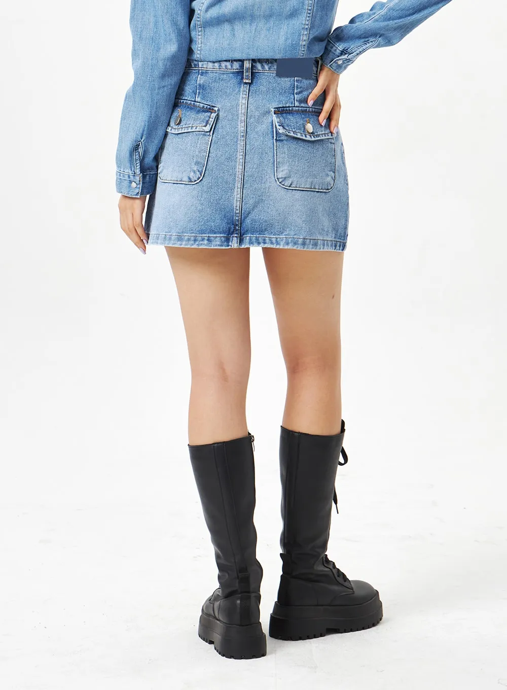 A-Line Denim Mini Skirt CA317