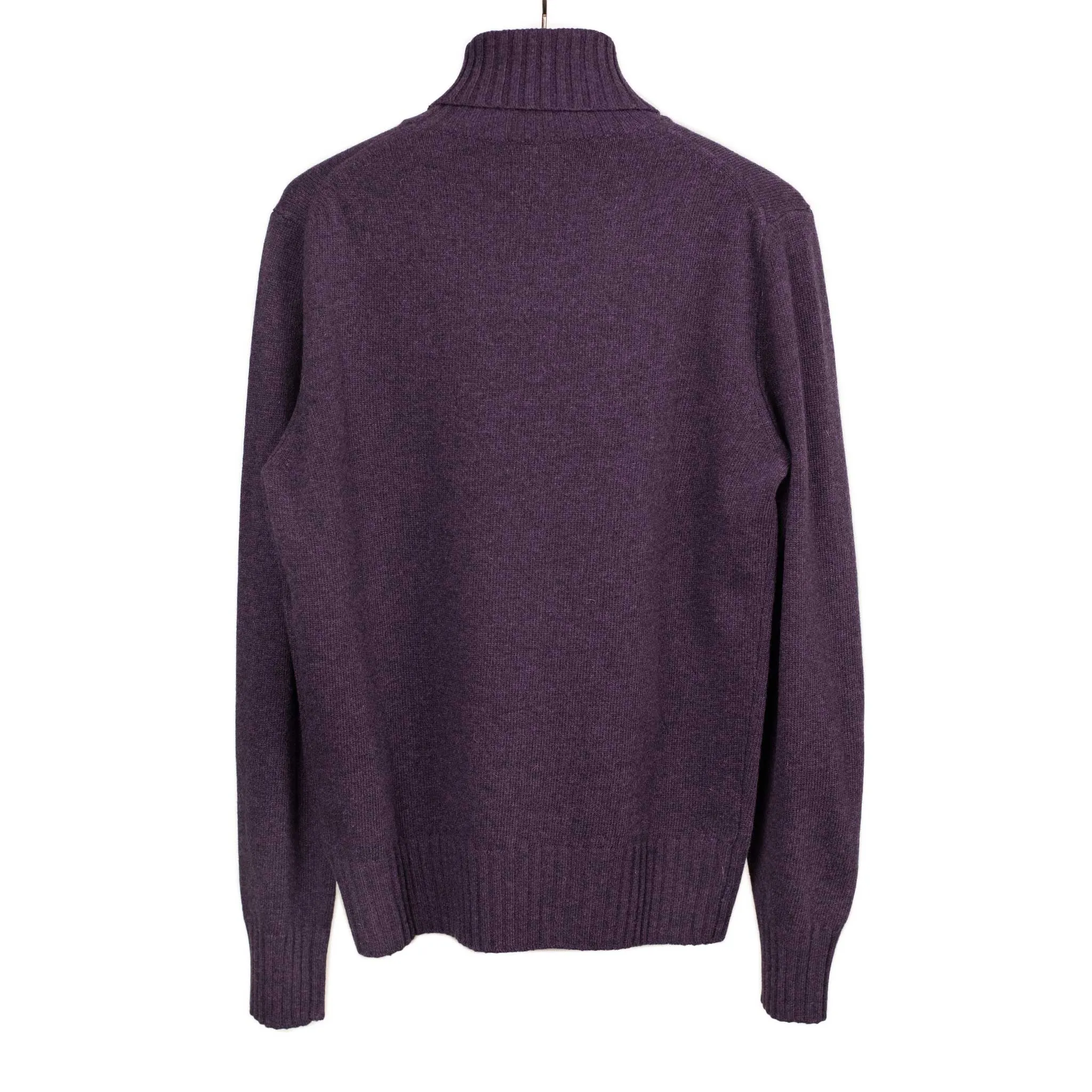 AAmintore turtleneck sweater in dark purple fine gauge wool mix