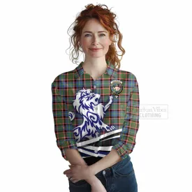 Aikenhead Tartan Women's Casual Shirt with Alba Gu Brath Regal Lion Emblem