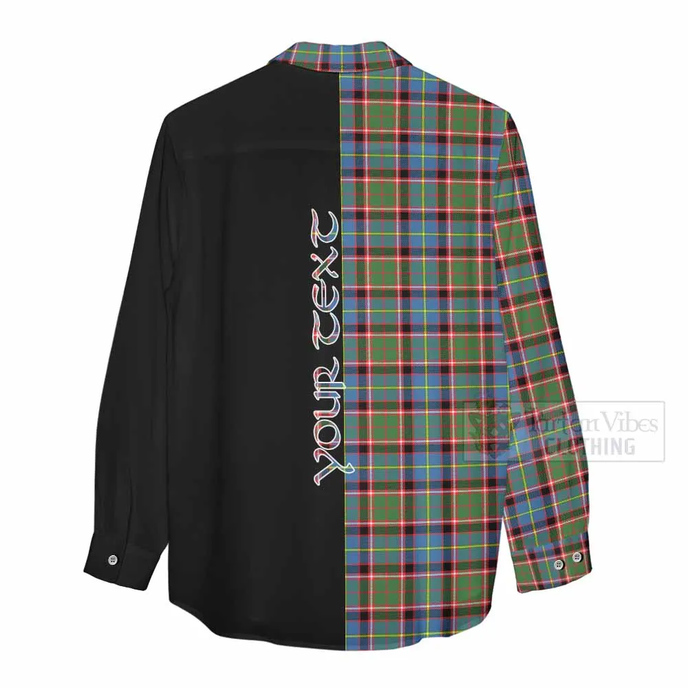 Aikenhead Tartan Women's Casual Shirt with Family Crest and Half Of Me Style