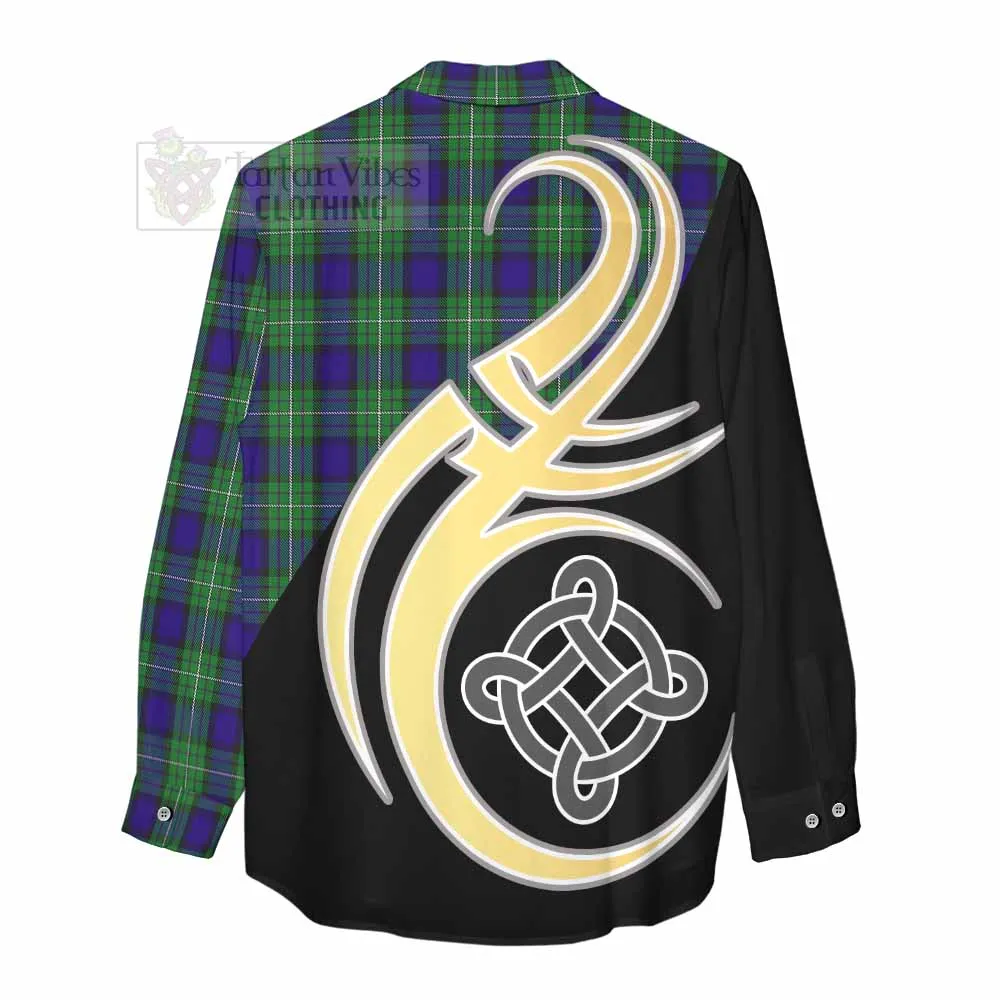 Alexander Tartan Women's Casual Shirt with Family Crest and Celtic Symbol Style