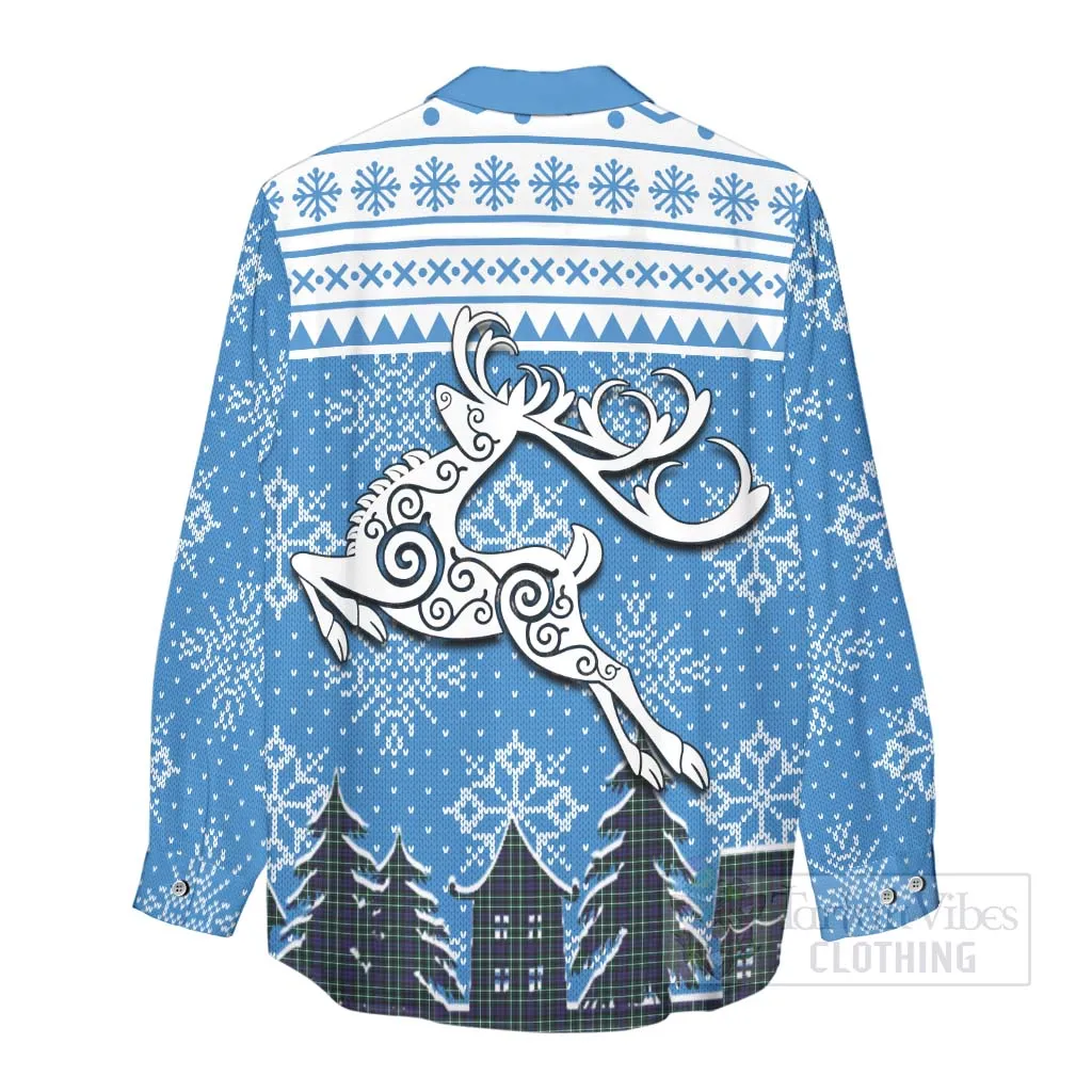 Allardice Clan Christmas Women's Casual Shirt Celtic Reindeer Style