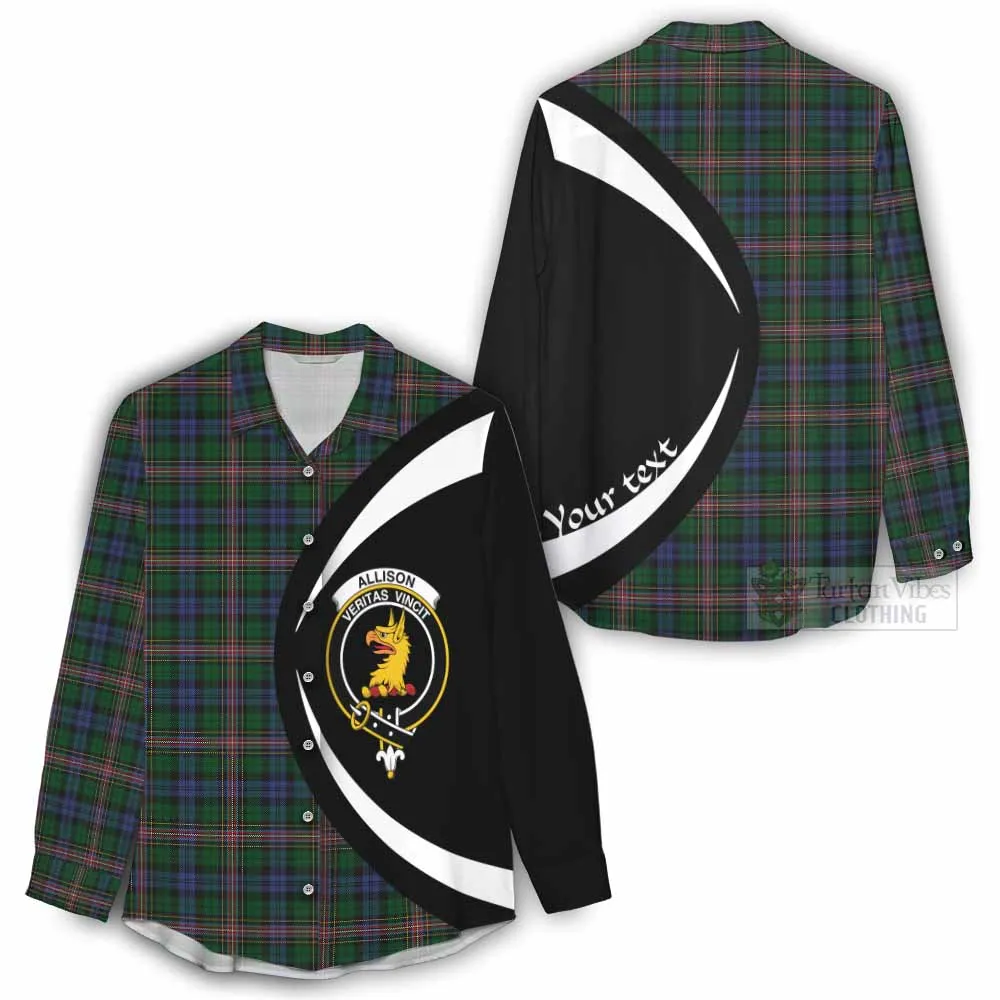 Allison Tartan Women's Casual Shirt with Family Crest Circle Style