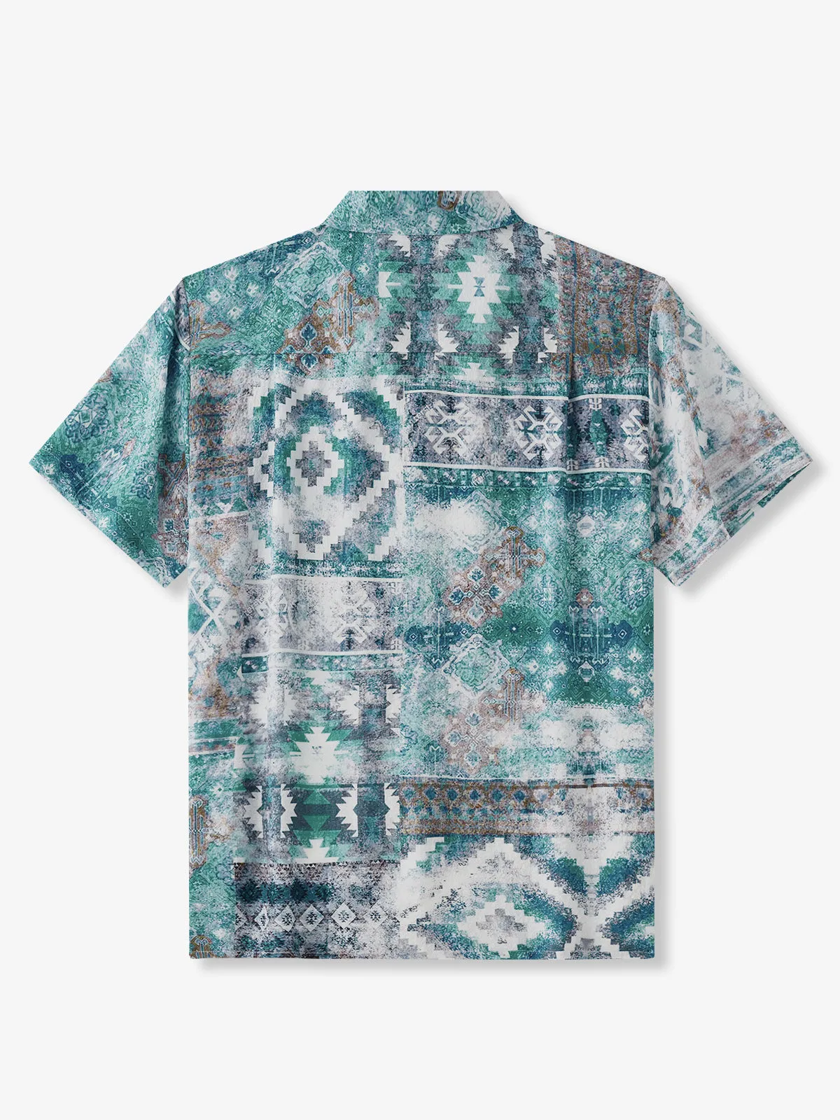 Aztec Geometry Seersucker Camp Shirt