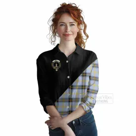 Bell Tartan Women's Casual Shirt with Family Crest and Military Logo Style