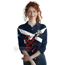 Belshes (Belsches) Tartan Lion Rampant Women's Casual Shirt Proudly Display Your Heritage with Alba Gu Brath and Clan Name