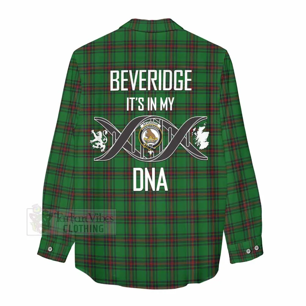 Beveridge Tartan Women's Casual Shirt with Family Crest DNA In Me Style