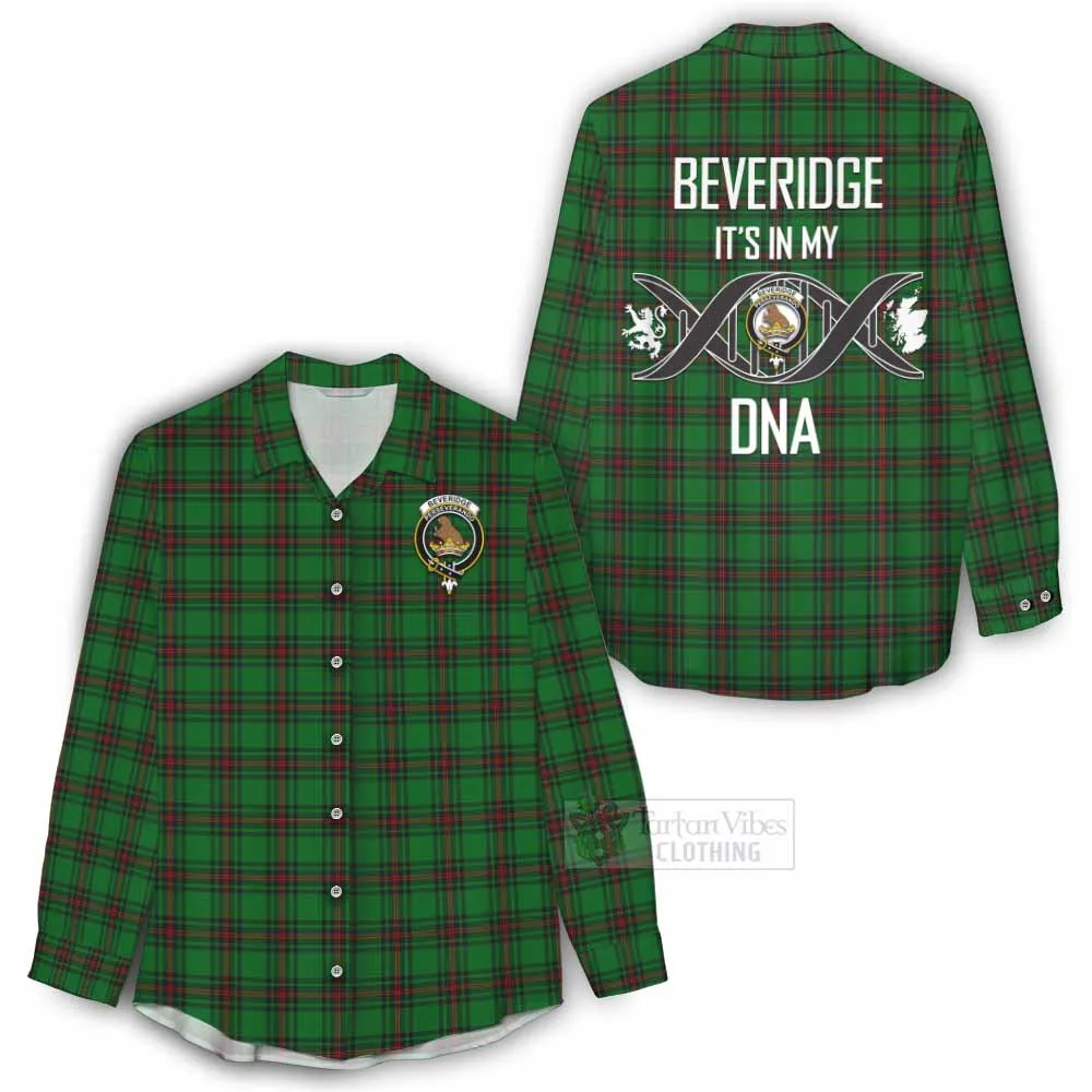 Beveridge Tartan Women's Casual Shirt with Family Crest DNA In Me Style