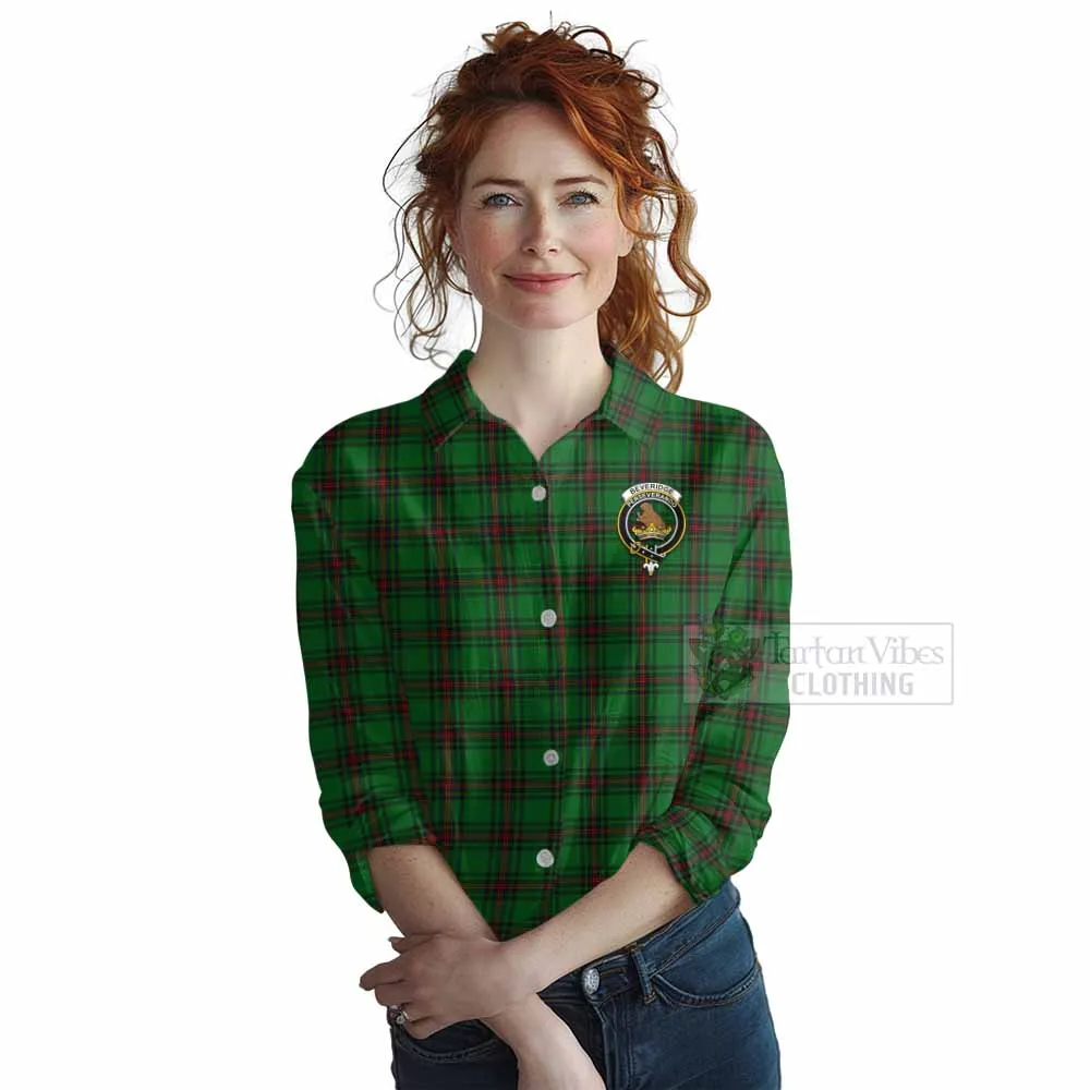 Beveridge Tartan Women's Casual Shirt with Family Crest DNA In Me Style