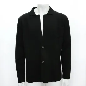 Black Wool Blazer Style Knitwear Cardigan