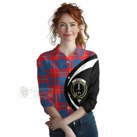 Blane Tartan Women's Casual Shirt with Family Crest Circle Style