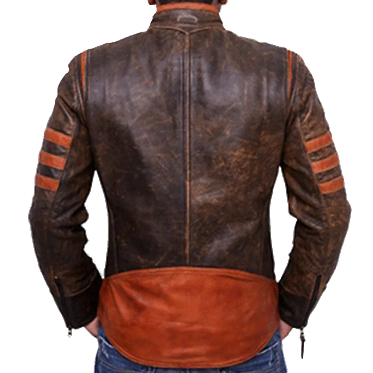 Brown Sheepskin Genuine Leather Jacket with Tan Lining