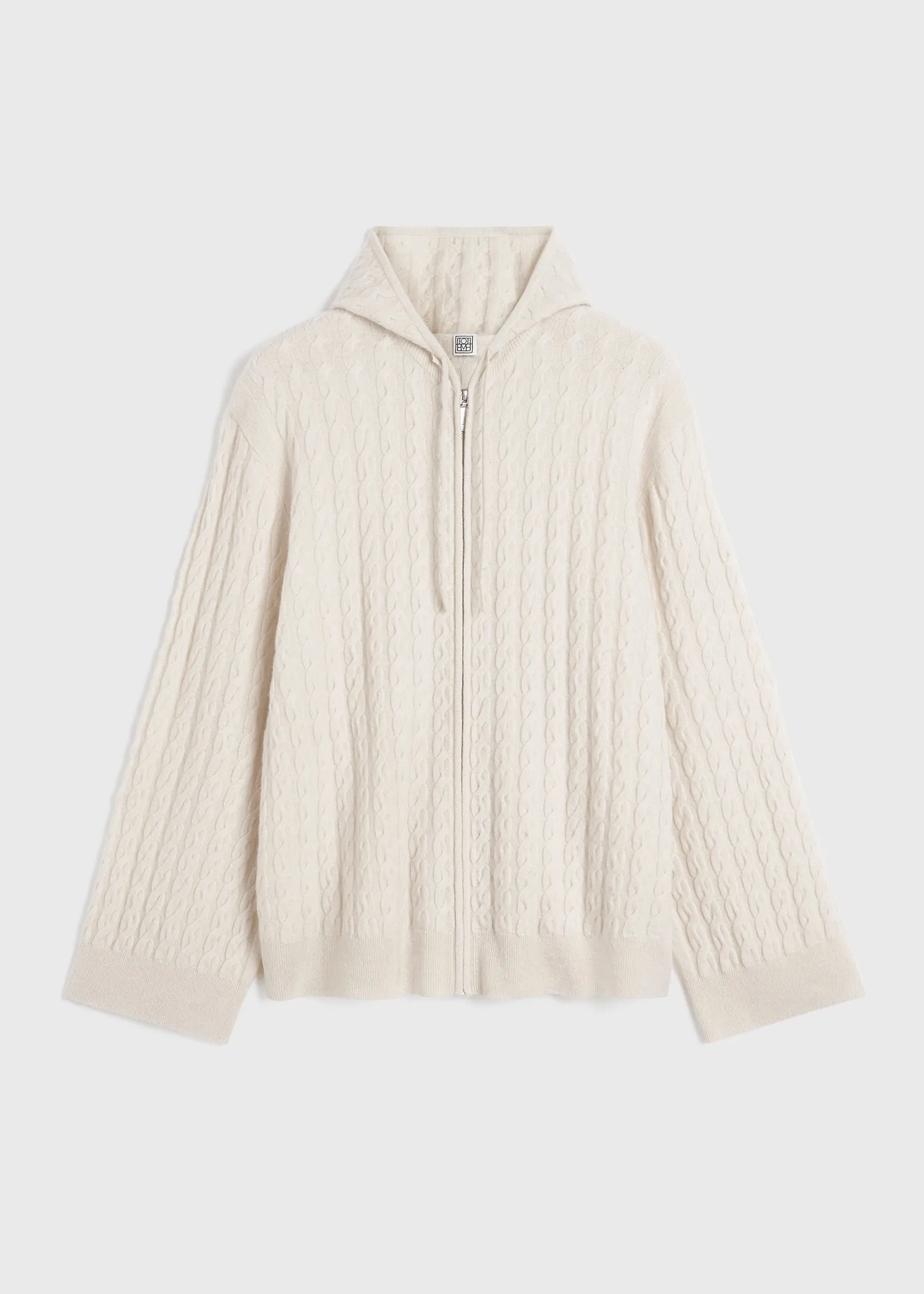 Cable knit hoodie snow