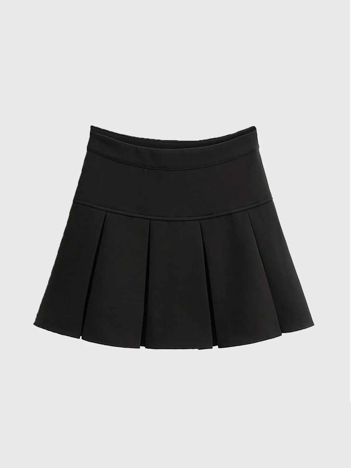 Casual High Waist Pleated Mini Skirt