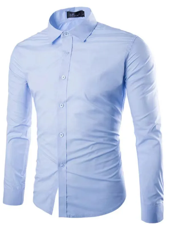 Casual lapel non-iron long-sleeved shirt