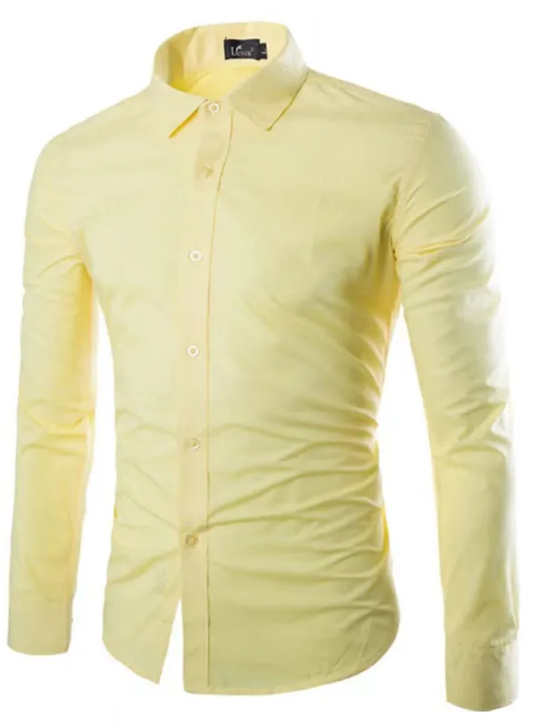 Casual lapel non-iron long-sleeved shirt