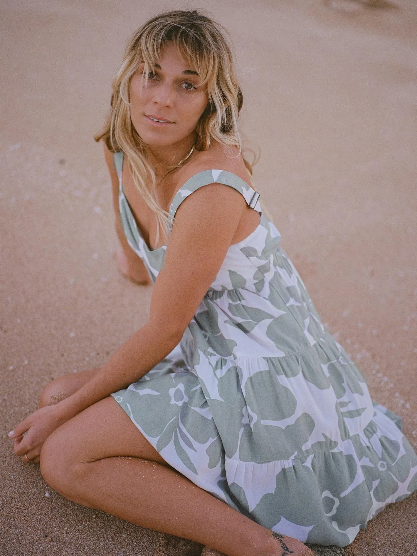 Coco Ho Tiered Dress - Sea Glass