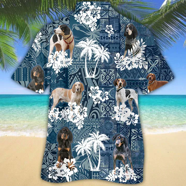 Coonhound Hawaiian Shirt, Flowers Aloha Shirt For Dog Lovers, Hawaiian shirts for men, women