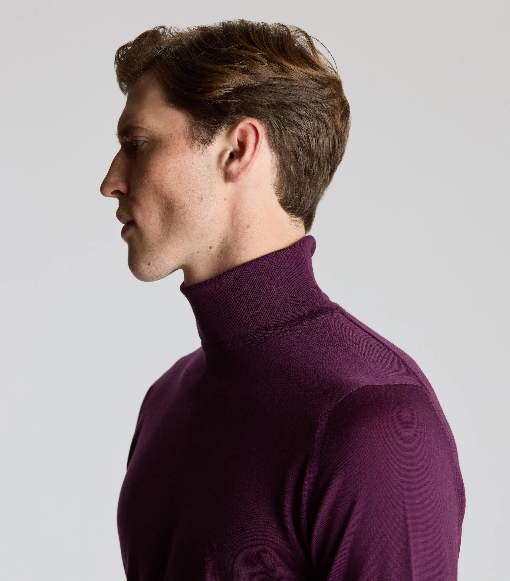 Damson Merino Wool Rollneck Knitwear