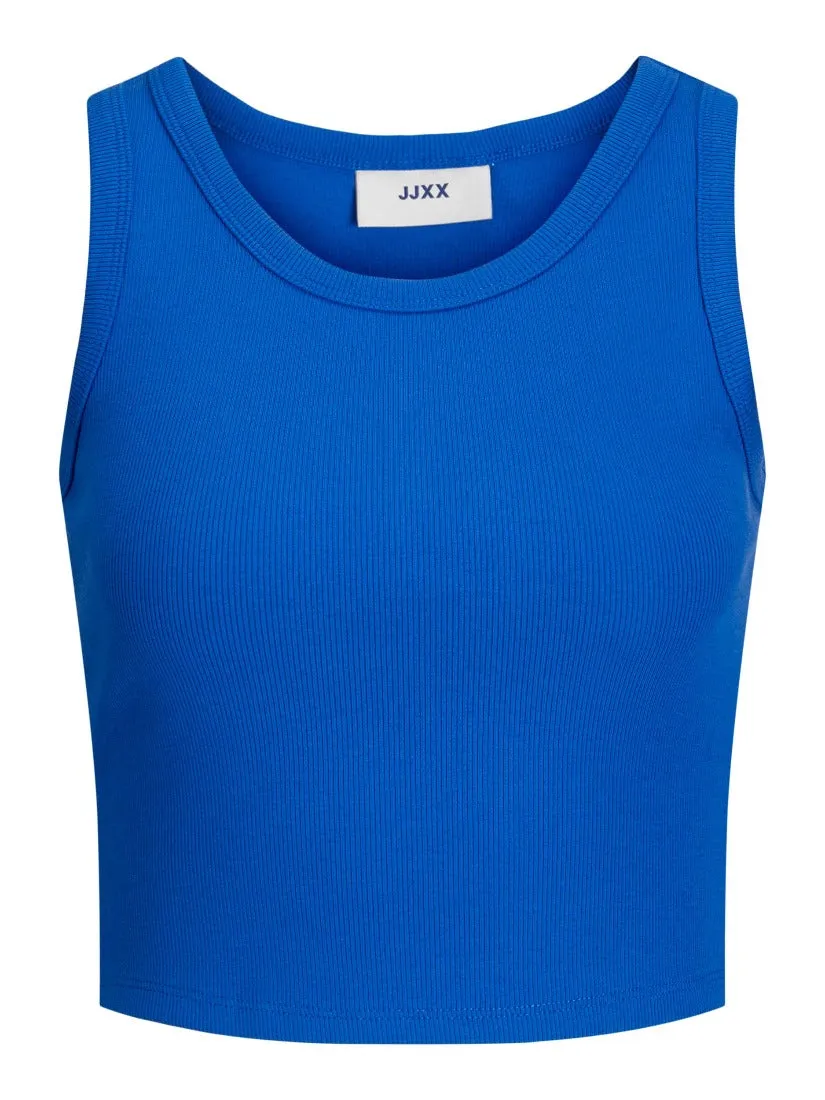 Fallon Rib Tank Top Blue Lolite