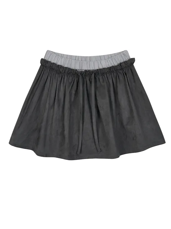 Faux Suede A-Line Skirt