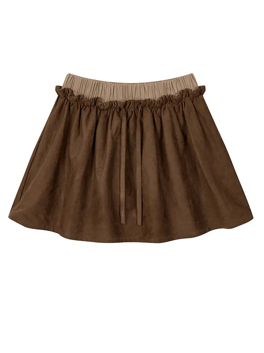 Faux Suede A-Line Skirt