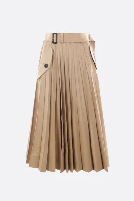 gabardine pleated skirt