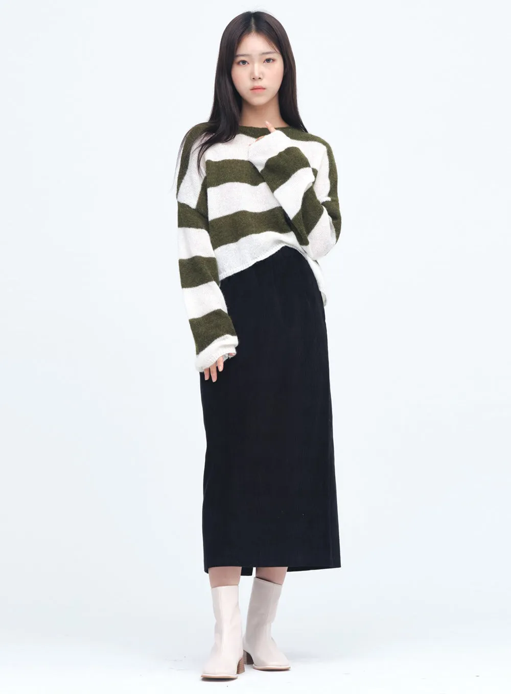 H-Line Corduroy Long Skirt #232