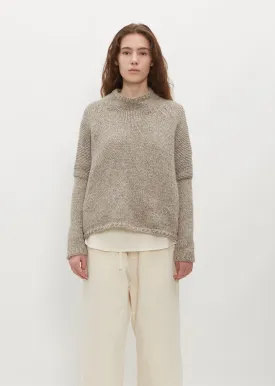 Hand Knit Oversized Alpaca and Wool High Neck — Grey