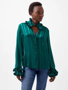 Hannielie Ruffle Neck Long Sleeve Shirt