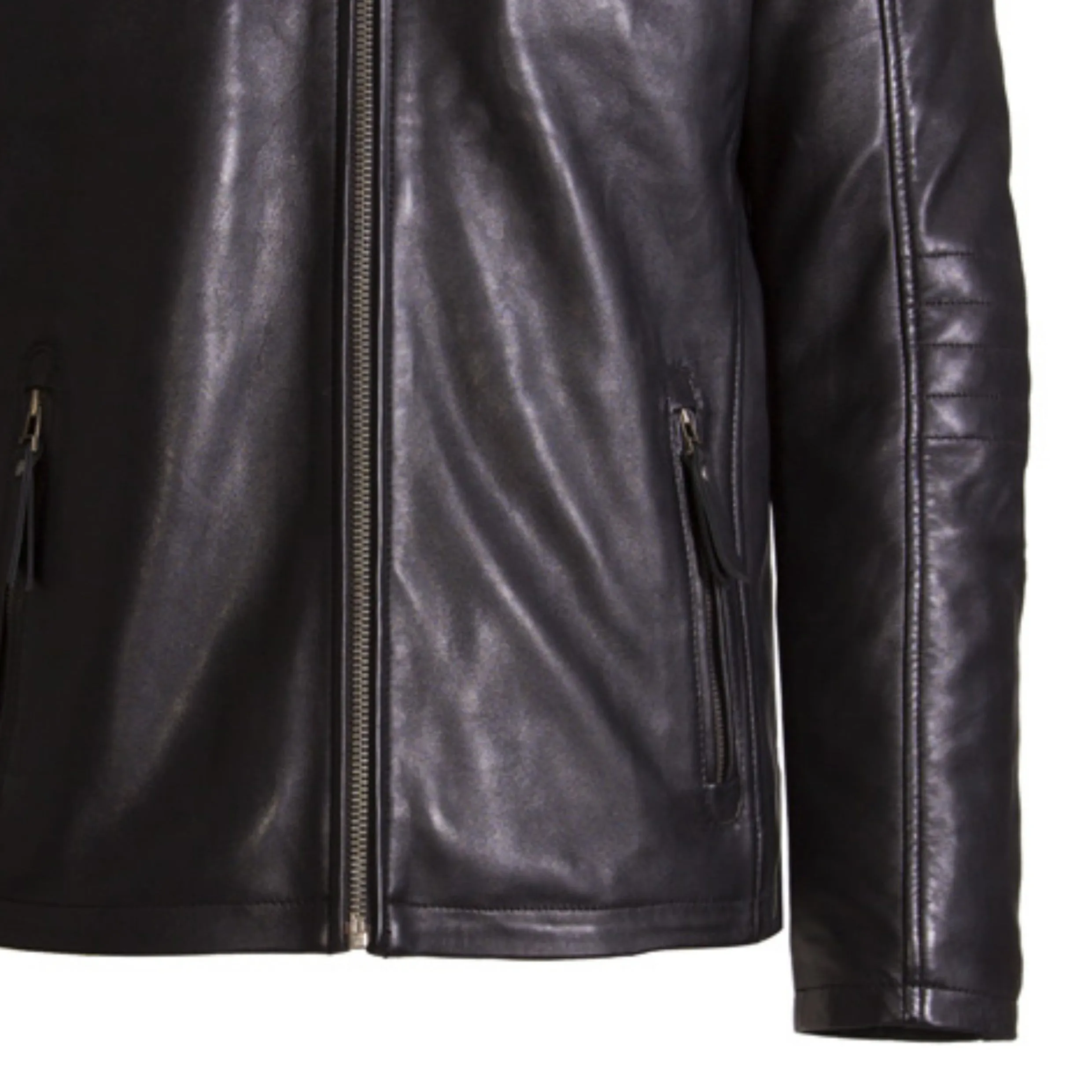 Helium Chester Sheep Snuff Nappa Leather Jacket Black