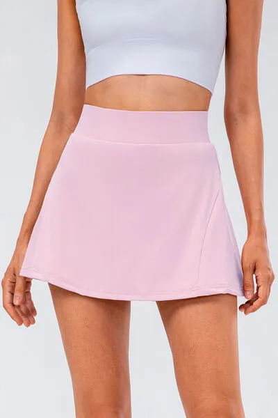 High Waist Pleated Active Skirt