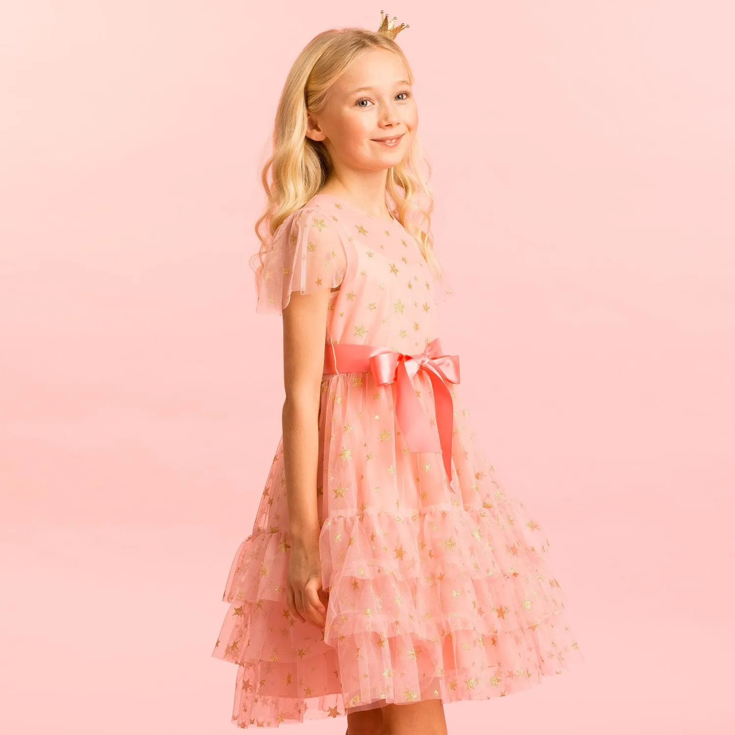 Holly Hastie Cinderella Sugar Pink Star Tulle Girls Party Dress