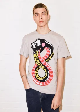 House of Holland @hattiestewart 'Snake' Grey Graphic Tee