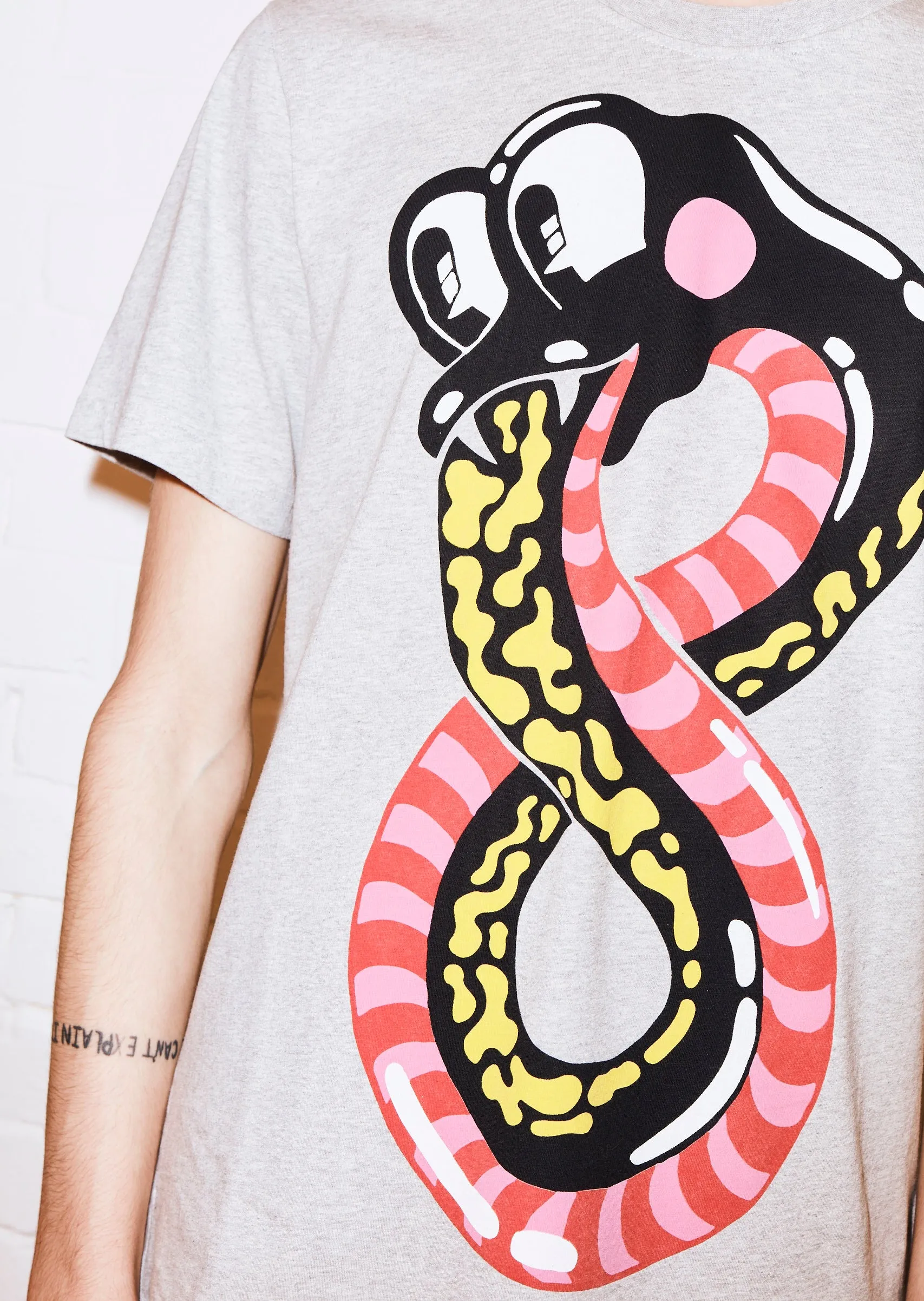 House of Holland @hattiestewart 'Snake' Grey Graphic Tee