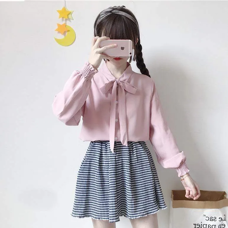 Kawaii Long Sleeved Shirt With Bowknot