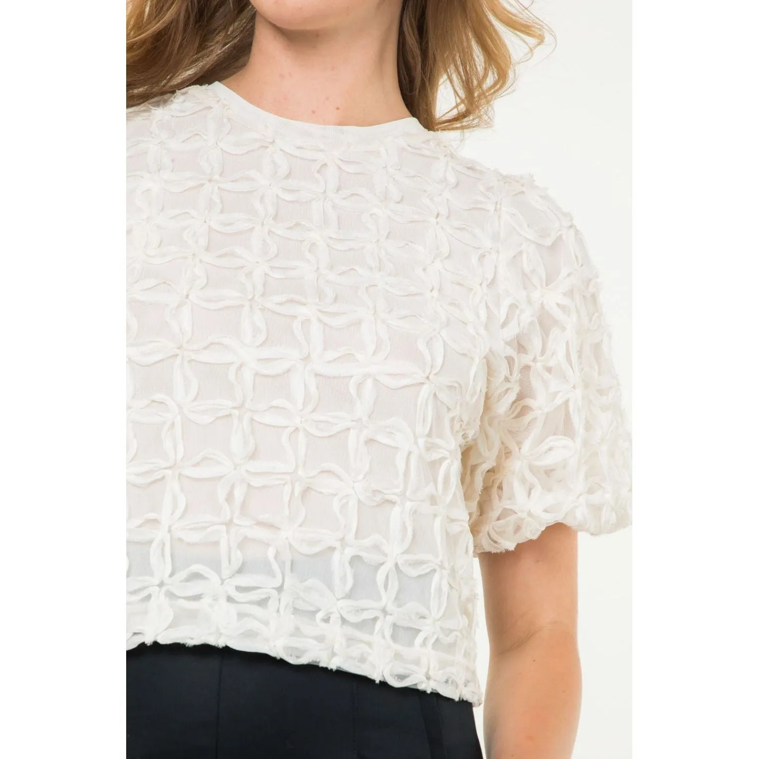 Libby Cream Textured THML Top