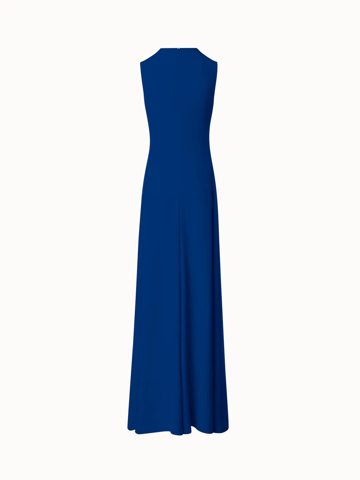 Long Sleeveless Evening Silk Dress with High Slit