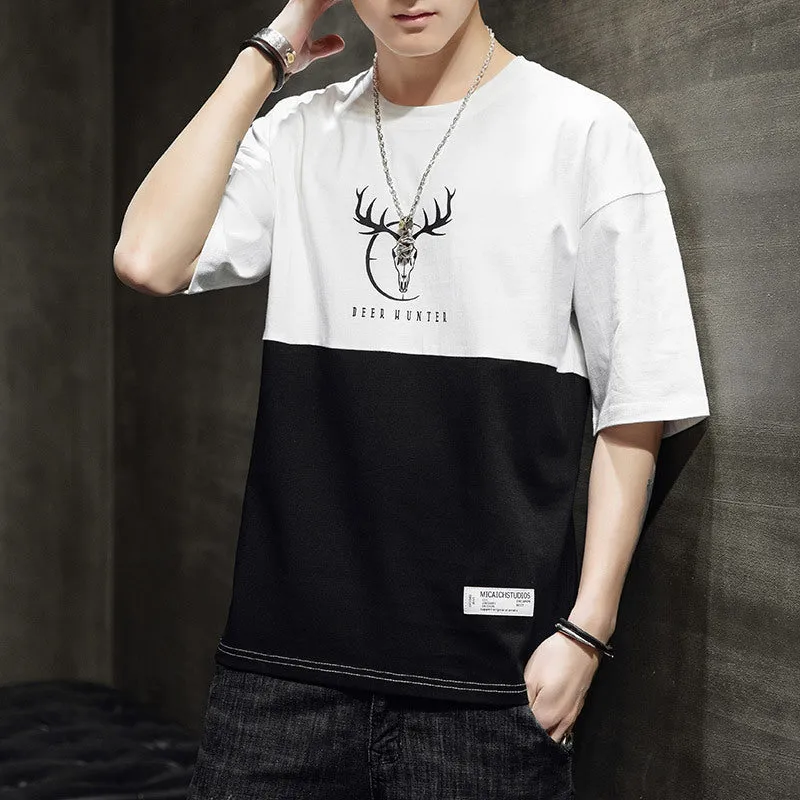 Loose casual half sleeve T-shirt  for men