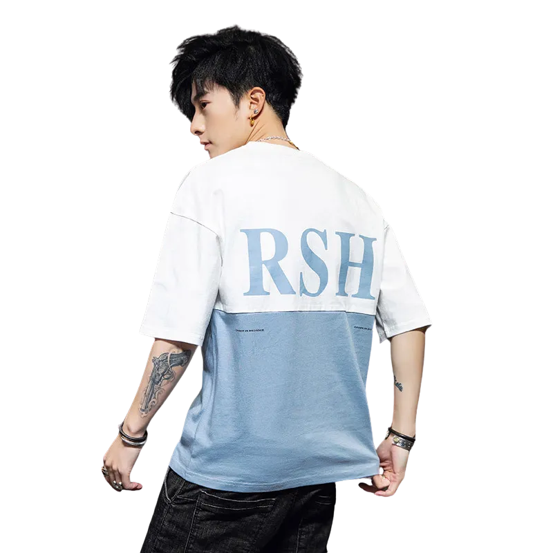 Loose casual half sleeve T-shirt  for men