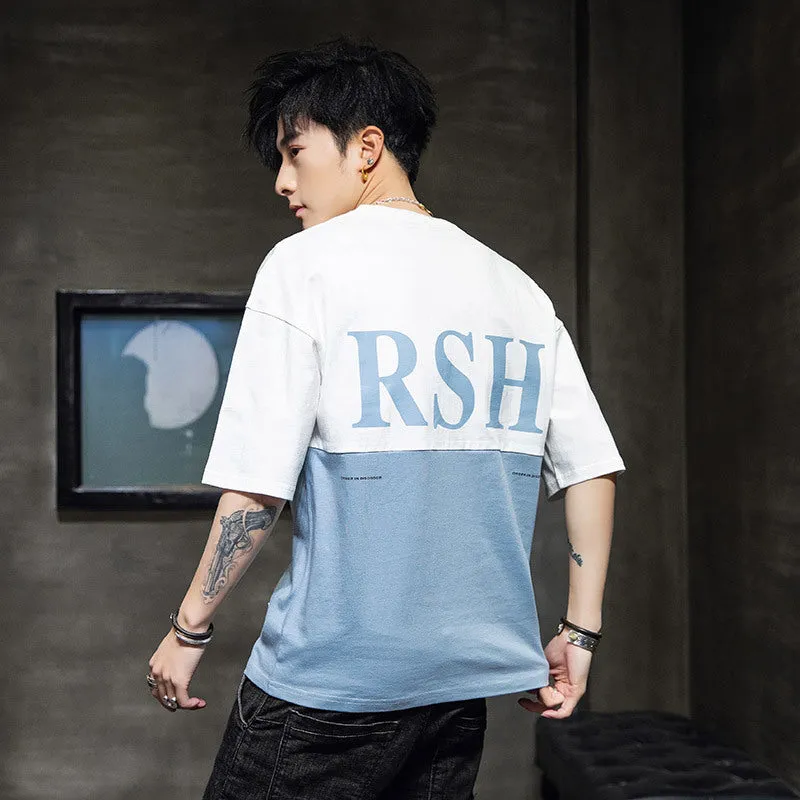 Loose casual half sleeve T-shirt  for men