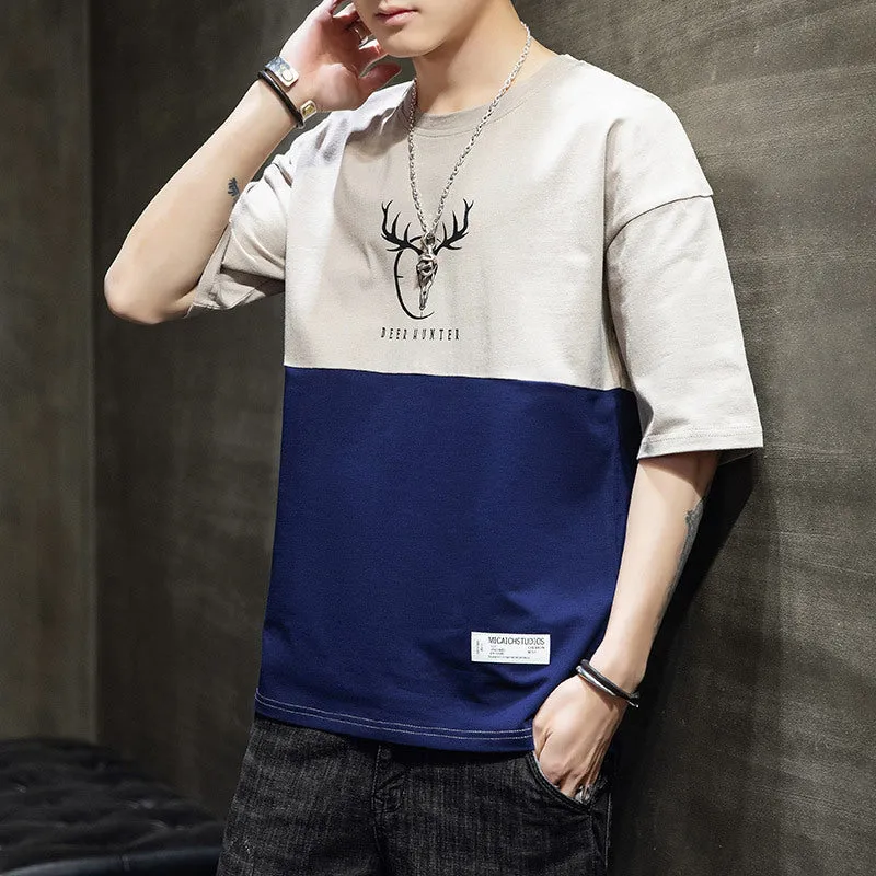 Loose casual half sleeve T-shirt  for men