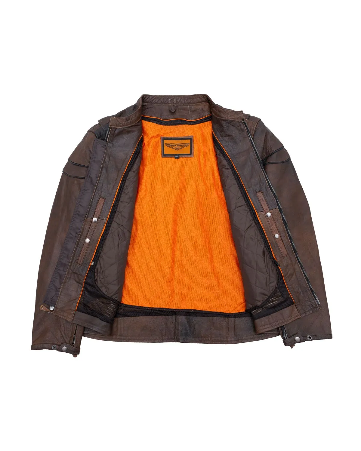 Men's Brown Naked Cowhide Leather Jacket