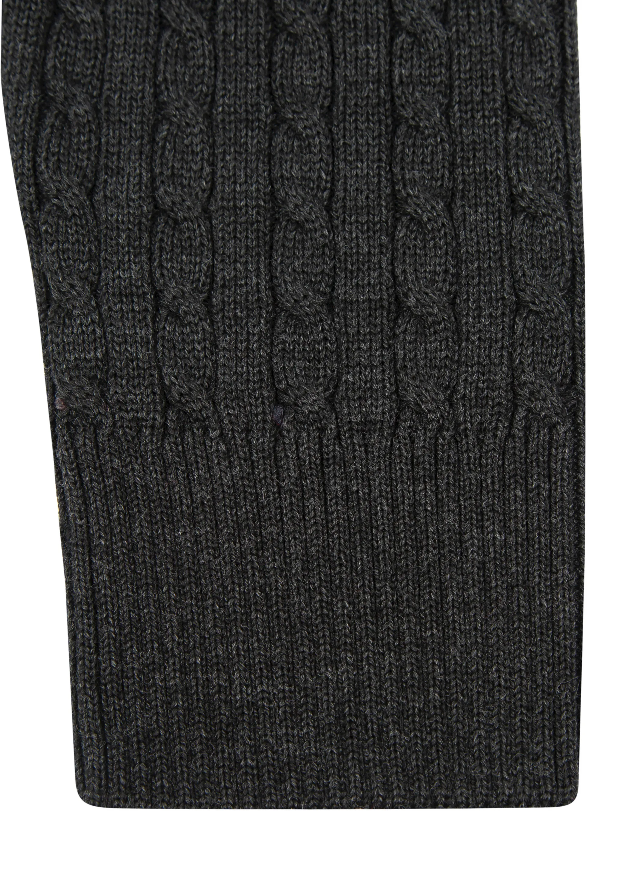 Men's Charcoal Mildura Wool Cable Knit Crew Neck Jumper