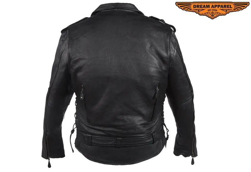 Mens Leather Jacket With Air Vents