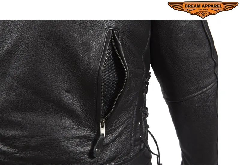 Mens Leather Jacket With Air Vents