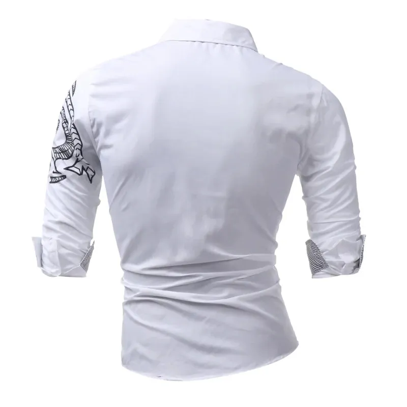 Men's Long-Sleeved Dress Shirt Dragons^