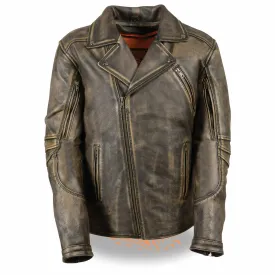 Men’s Triple Stitch Extra Long Beltless Biker Jacket